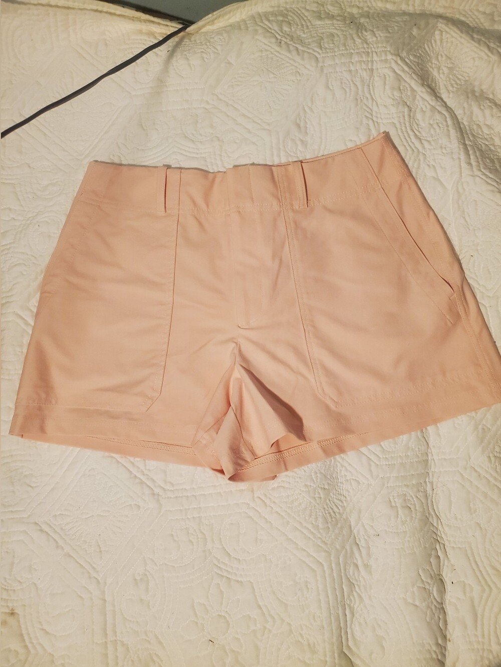 Athleta Pink/Peach Skyline High Rise Tailored Short 4" Utility Cargo Size 12